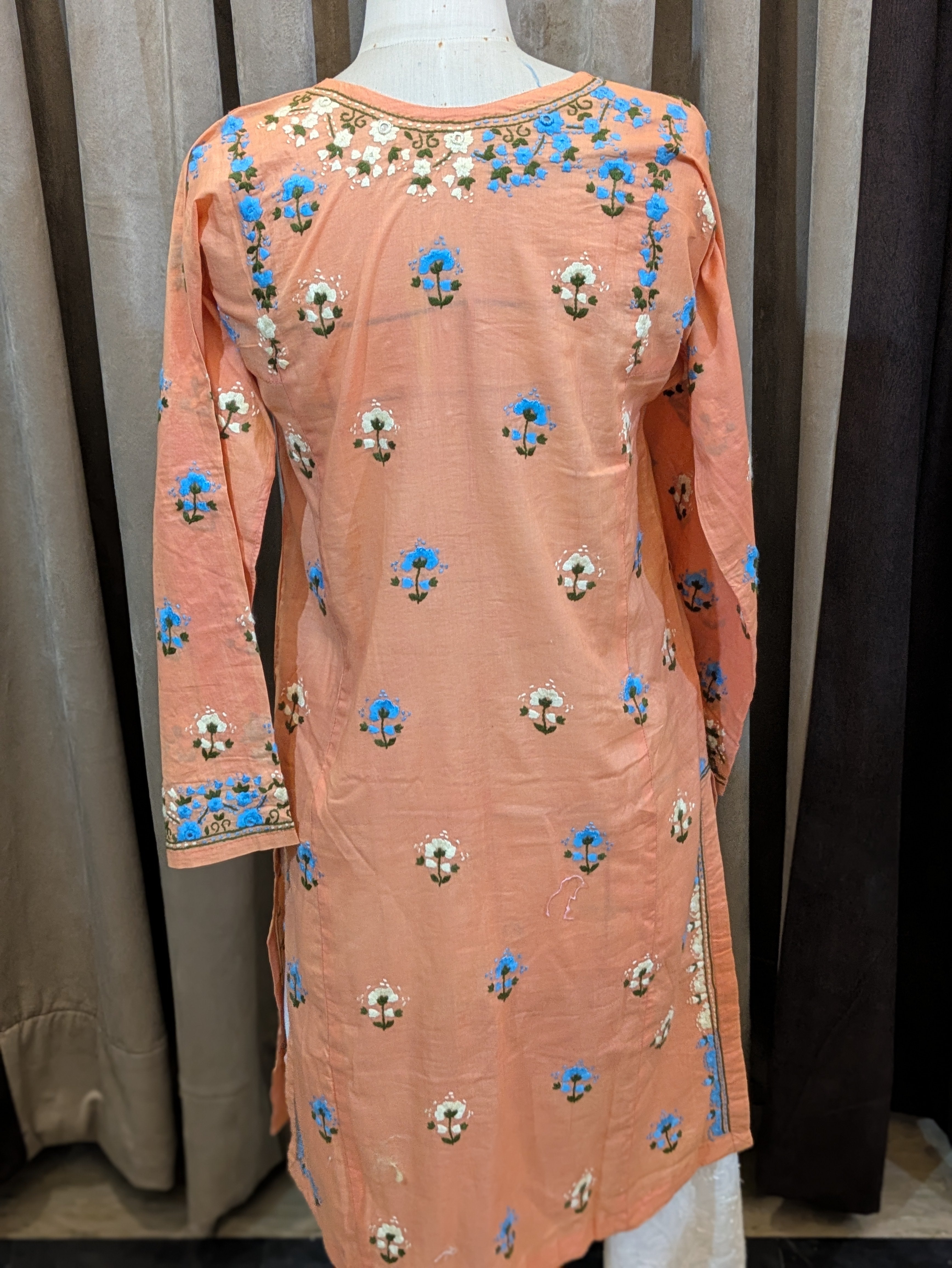 Peach Stitched Kurta