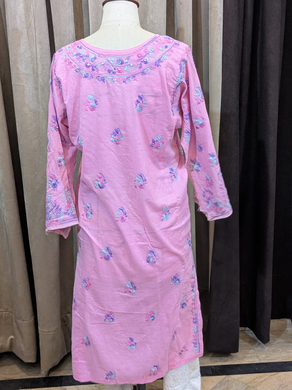 Pink Purple Stitched Kurta