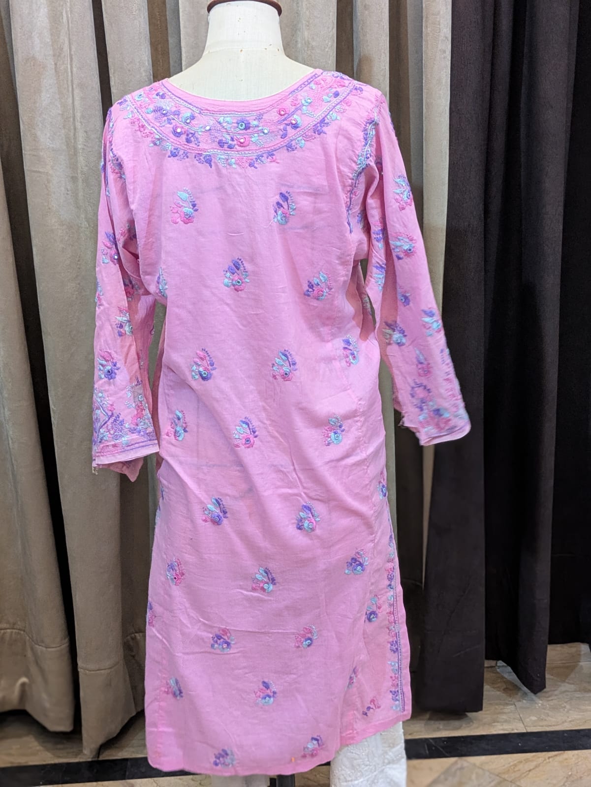 Pink Purple Stitched Kurta