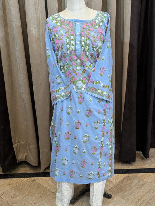 Blue Kacha Tanka Stitched Kurta