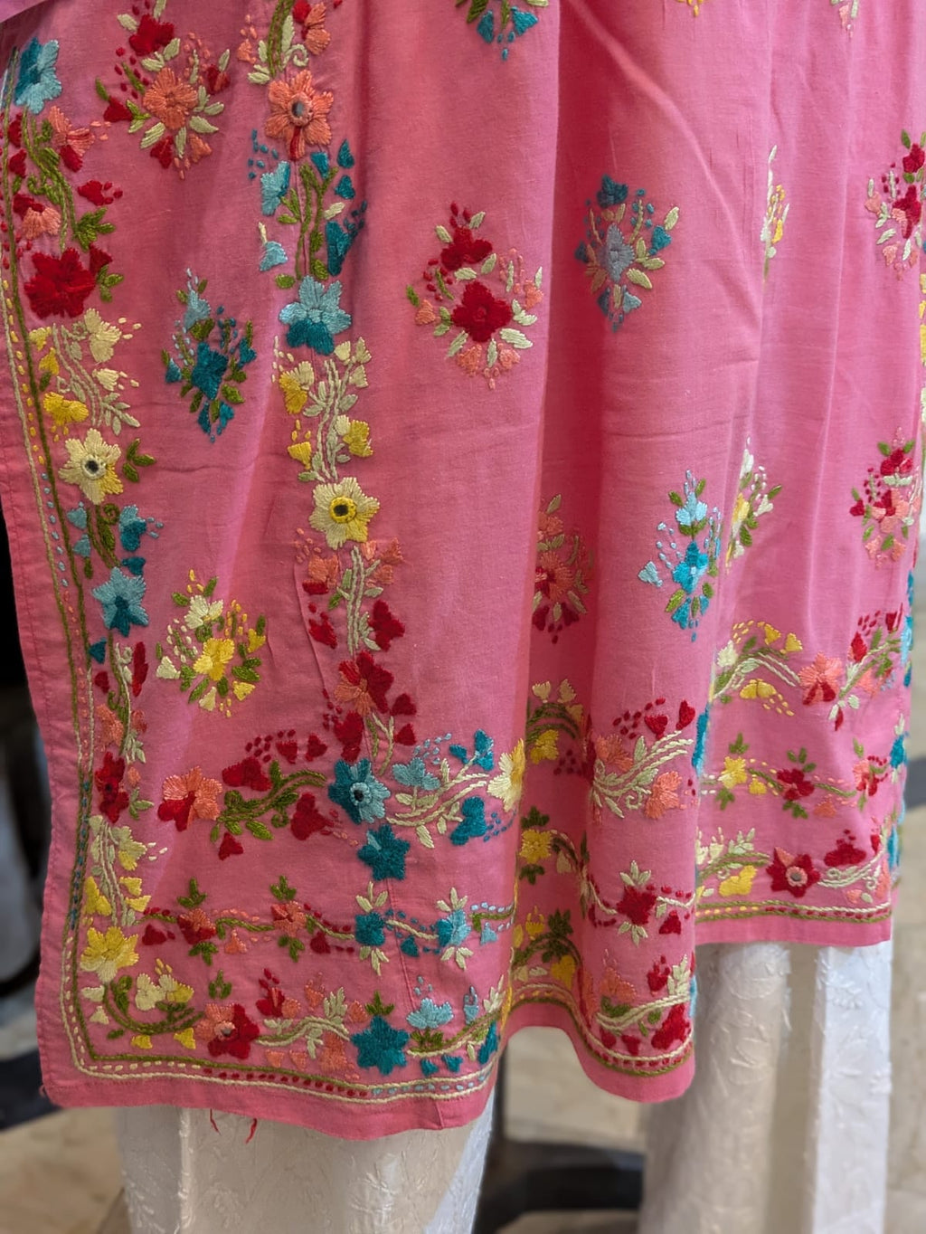 Hot Pink Stitched Kurta