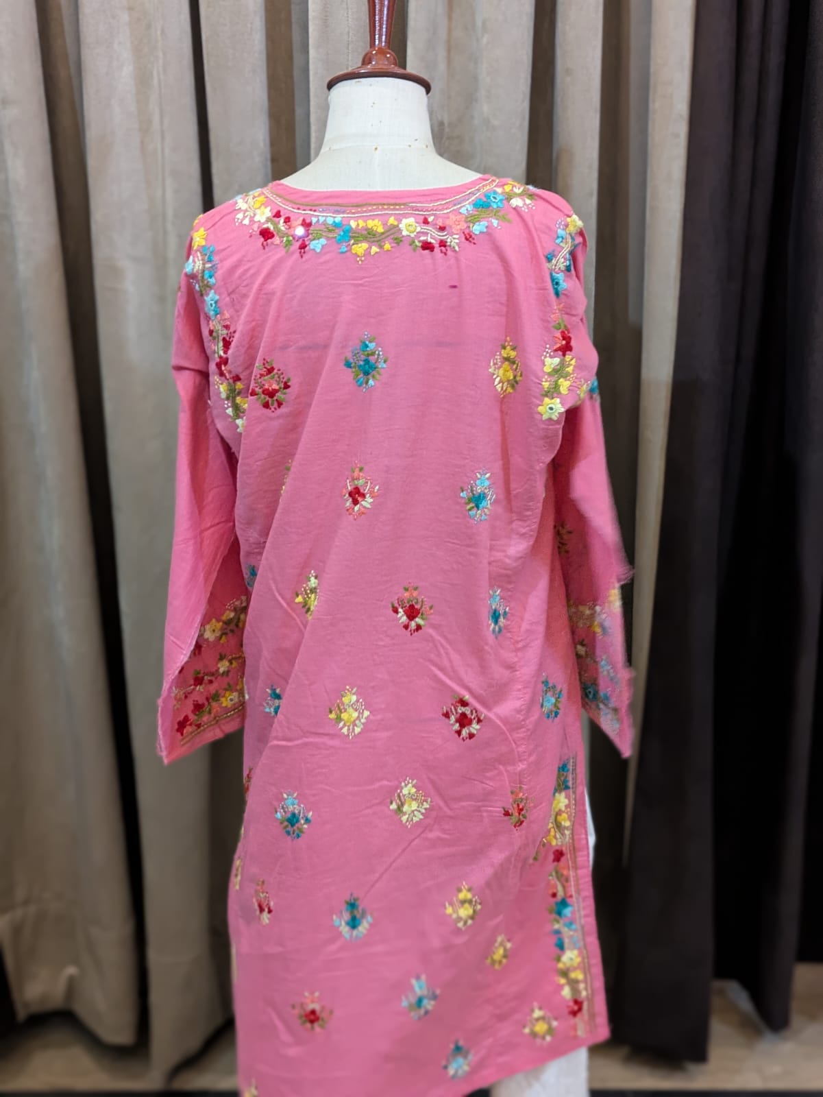 Hot Pink Stitched Kurta