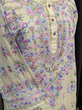 Pale Yellow Stitched Kurta