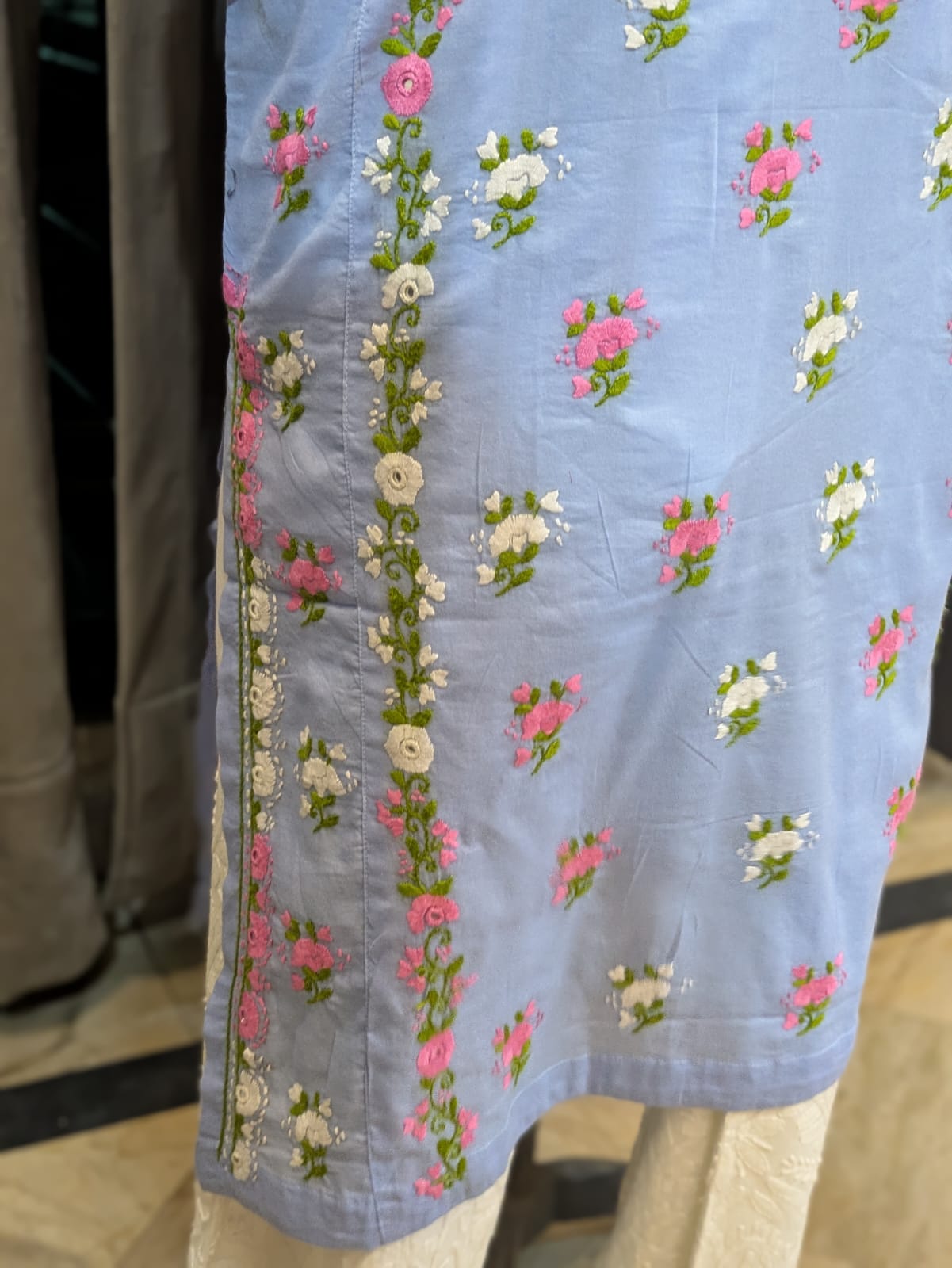 Sky Blue 2 Stitched Kurta