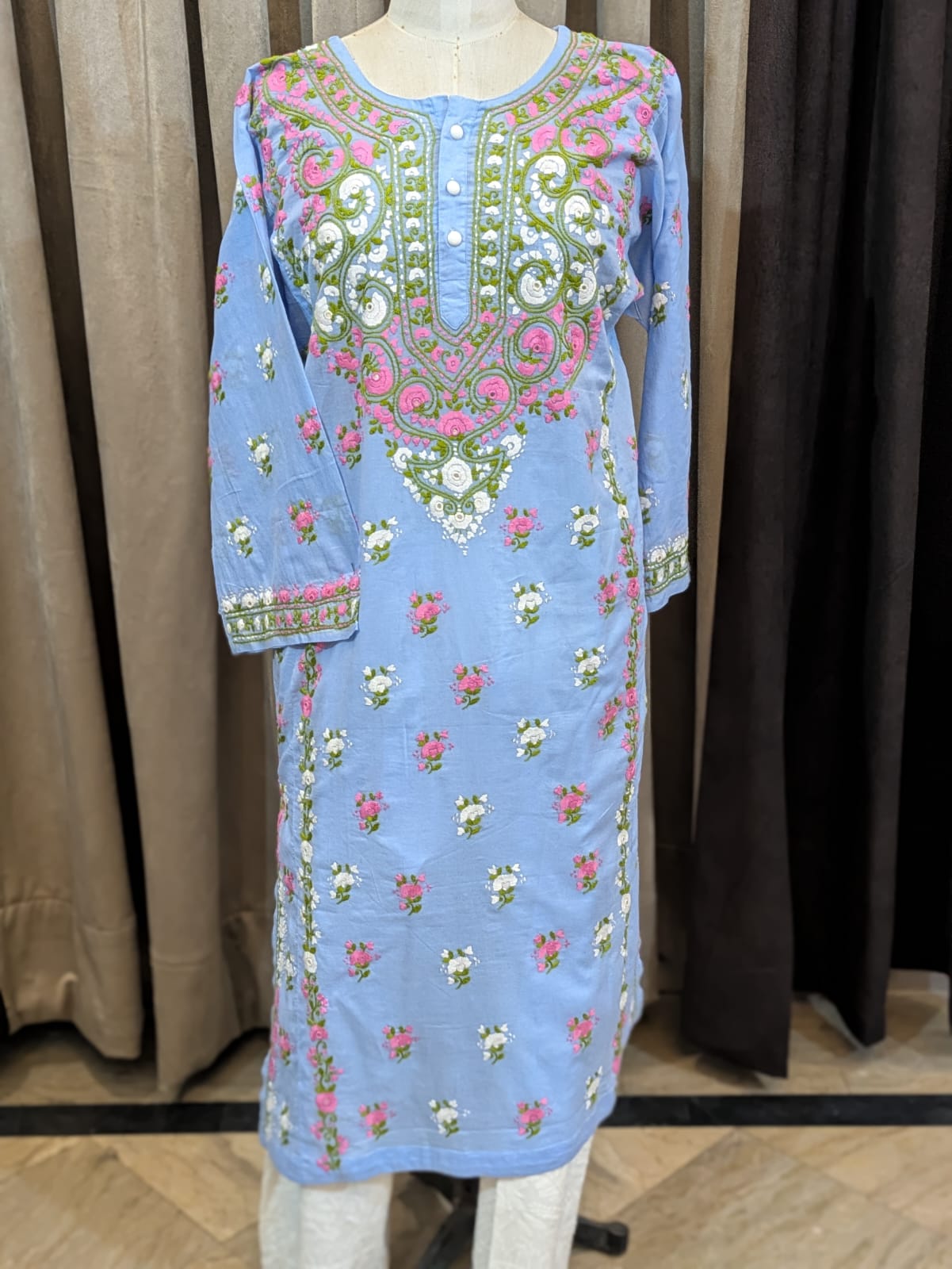Sky Blue 2 Stitched Kurta