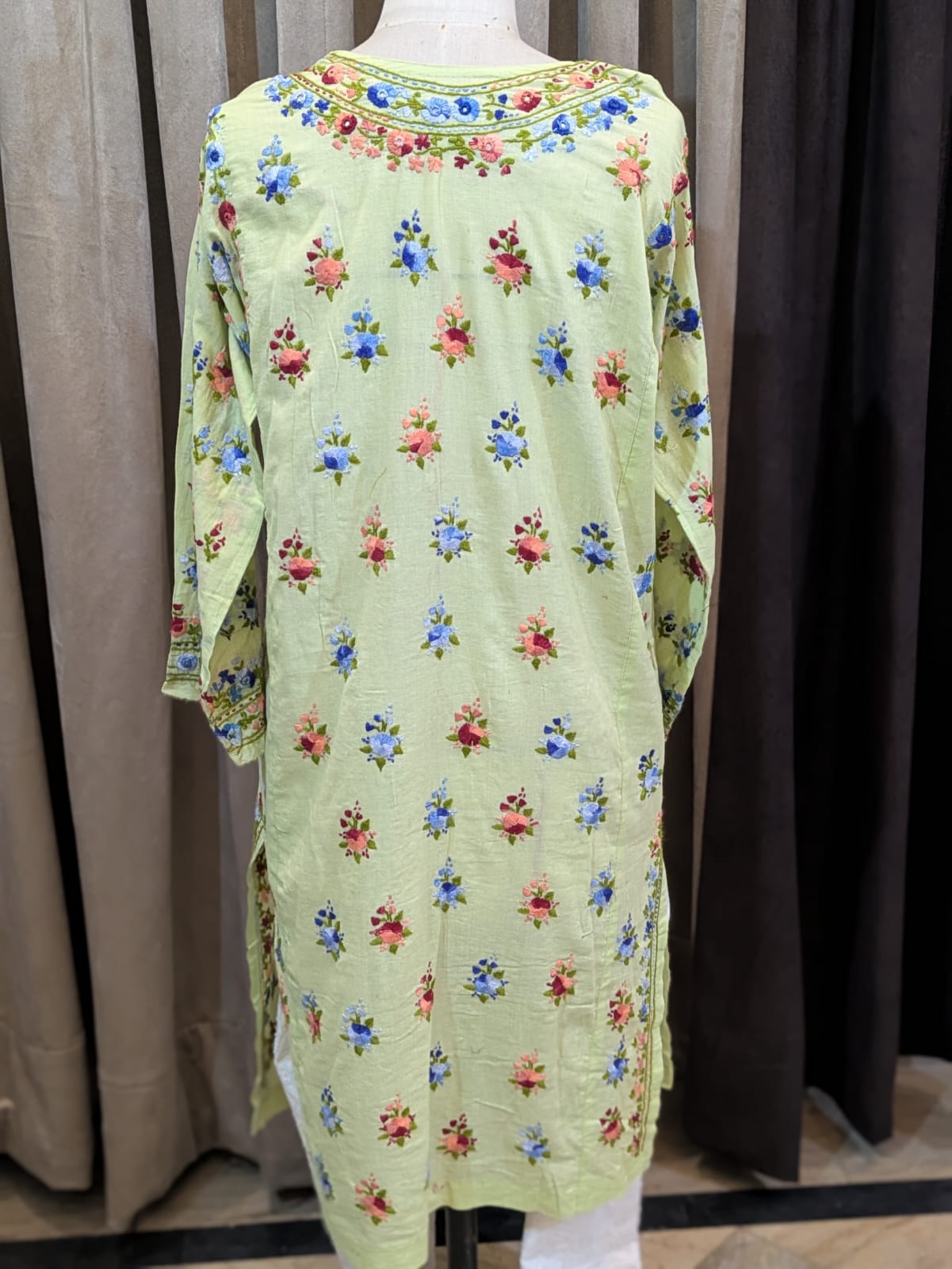 Spring Green Stitched Kurta