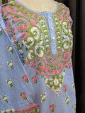 Sky Blue 2 Stitched Kurta