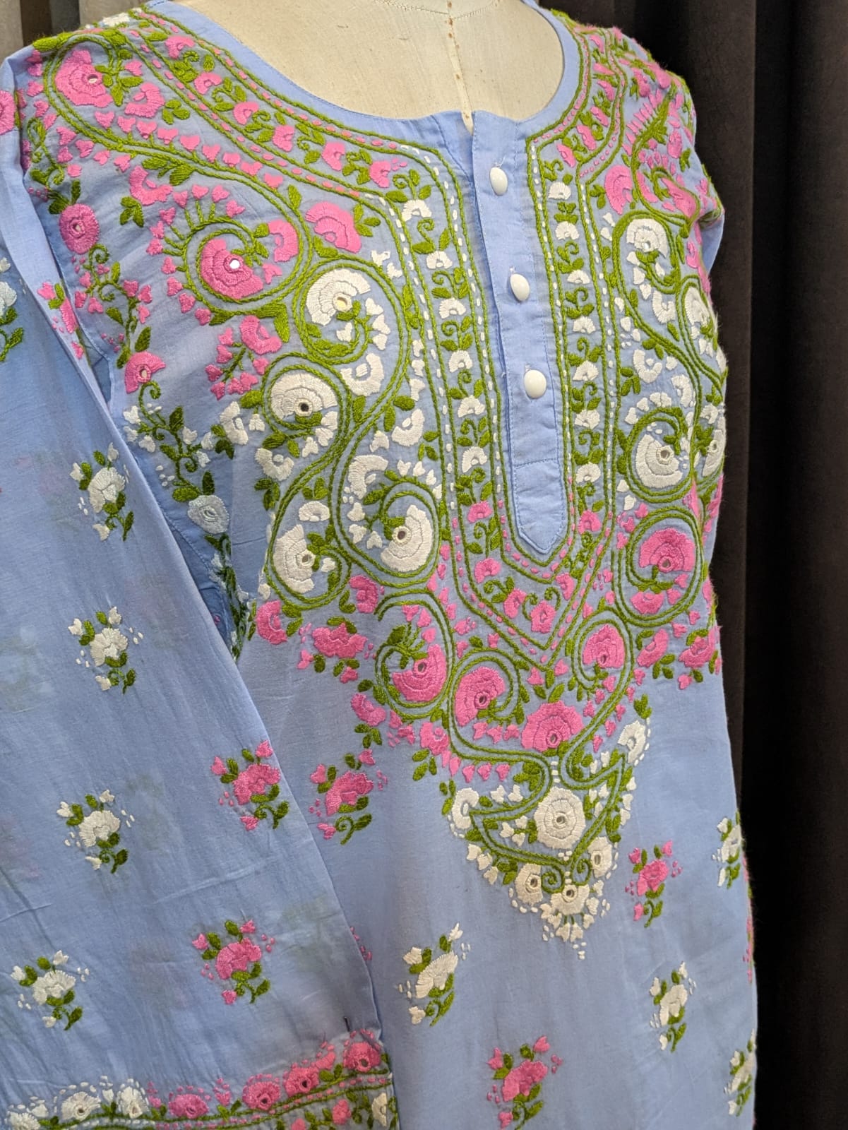 Sky Blue 2 Stitched Kurta