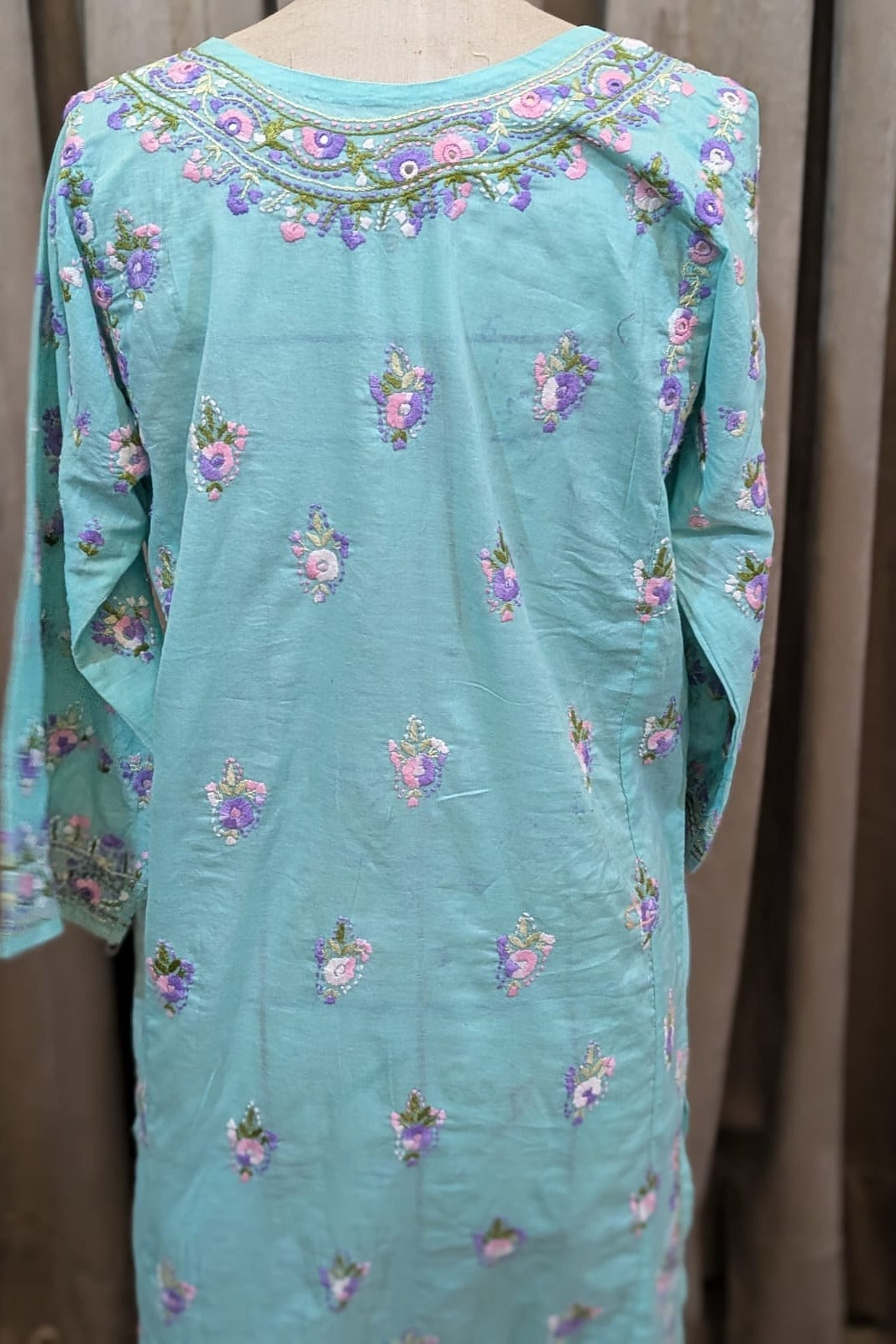 Sea Green Stitched Kurta