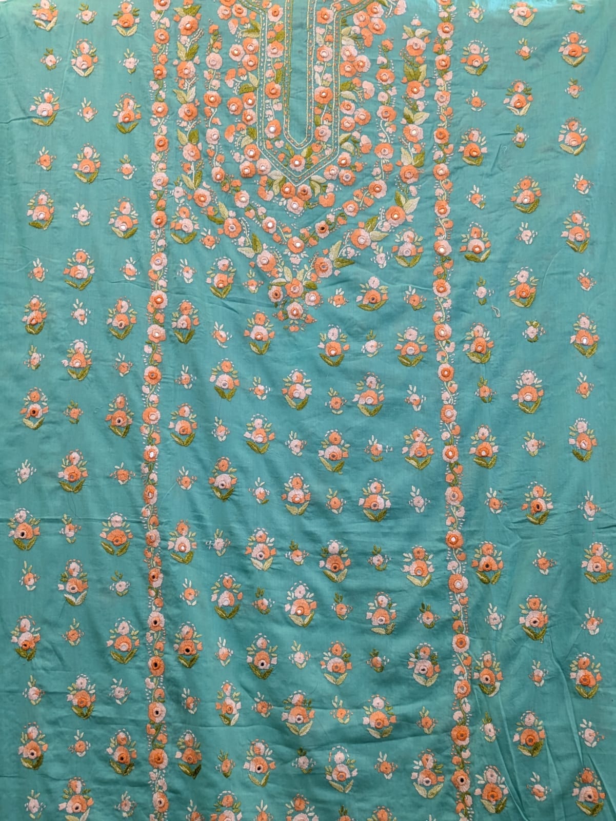 Turquoise Paka Tanka Kurta