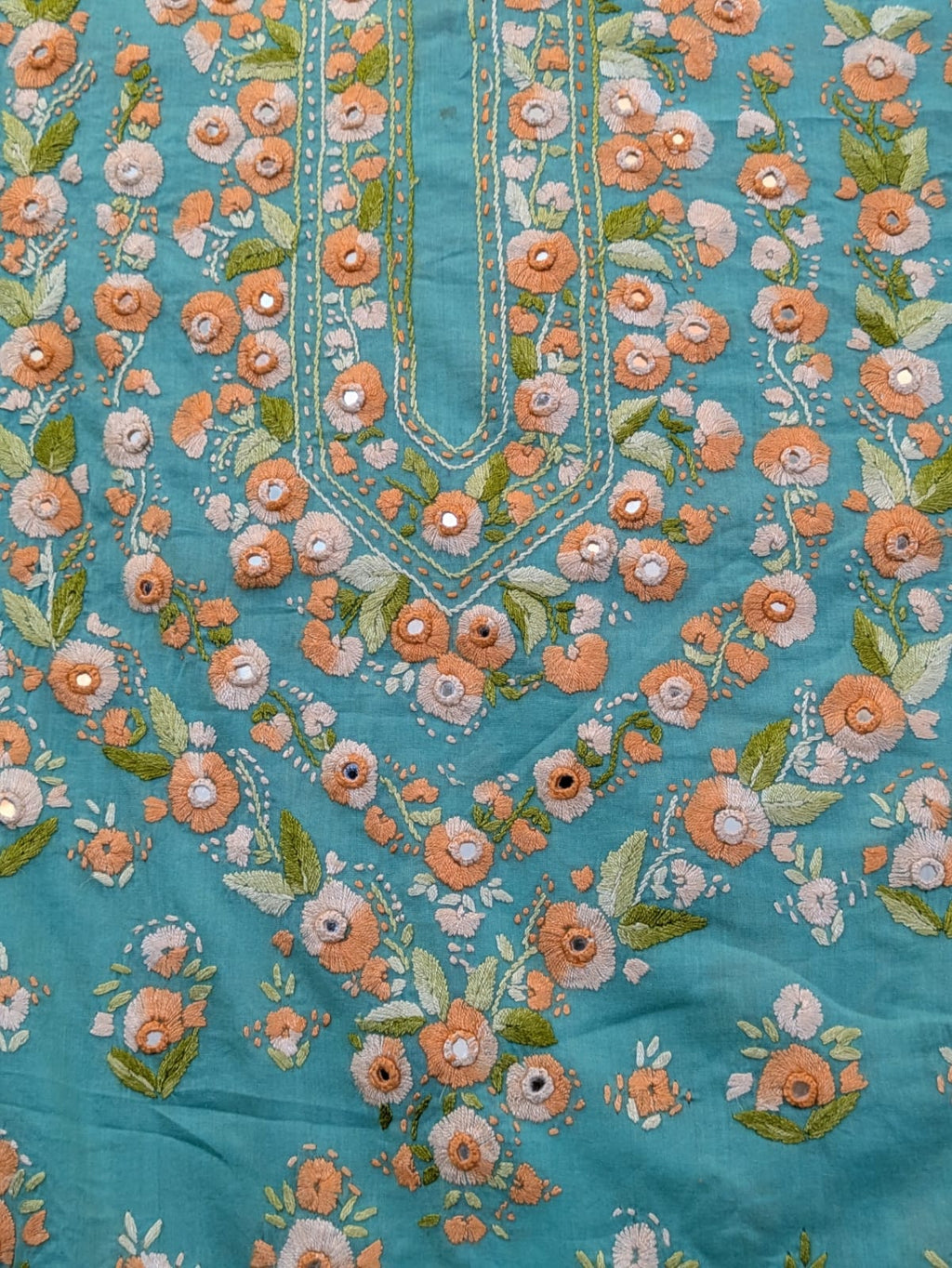 Turquoise Paka Tanka Kurta