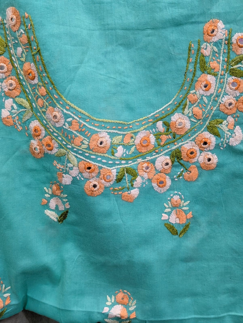 Turquoise Paka Tanka Kurta