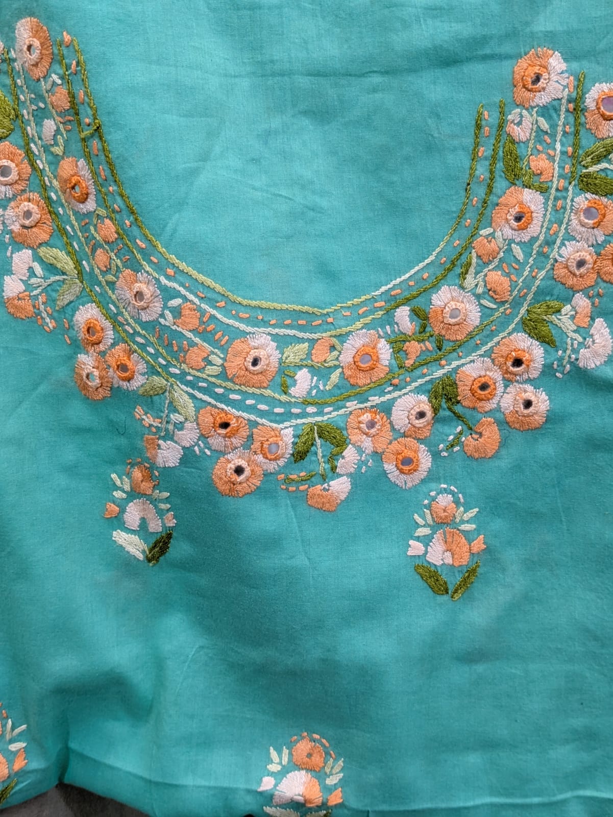 Turquoise Paka Tanka Kurta