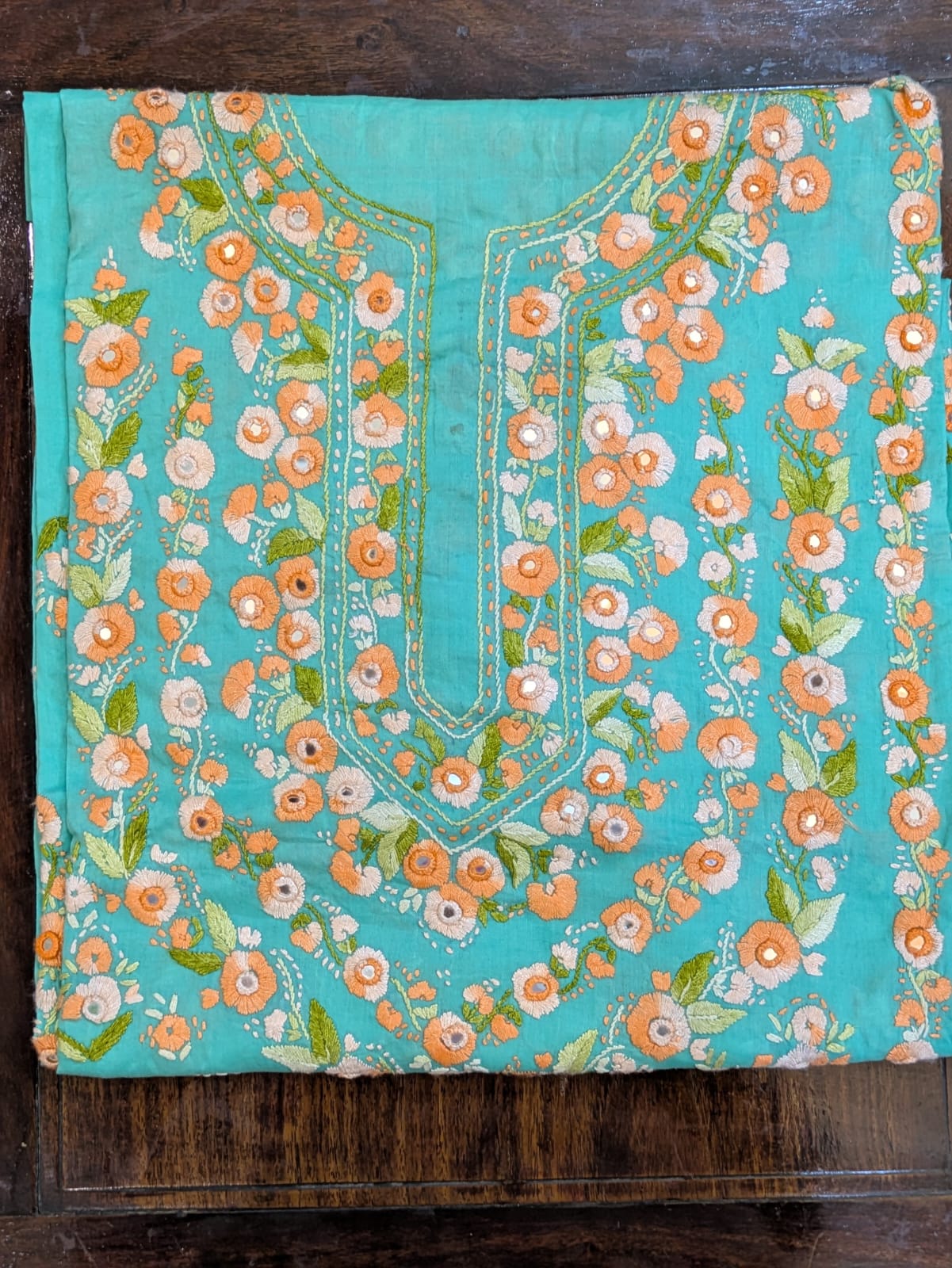 Turquoise Paka Tanka Kurta