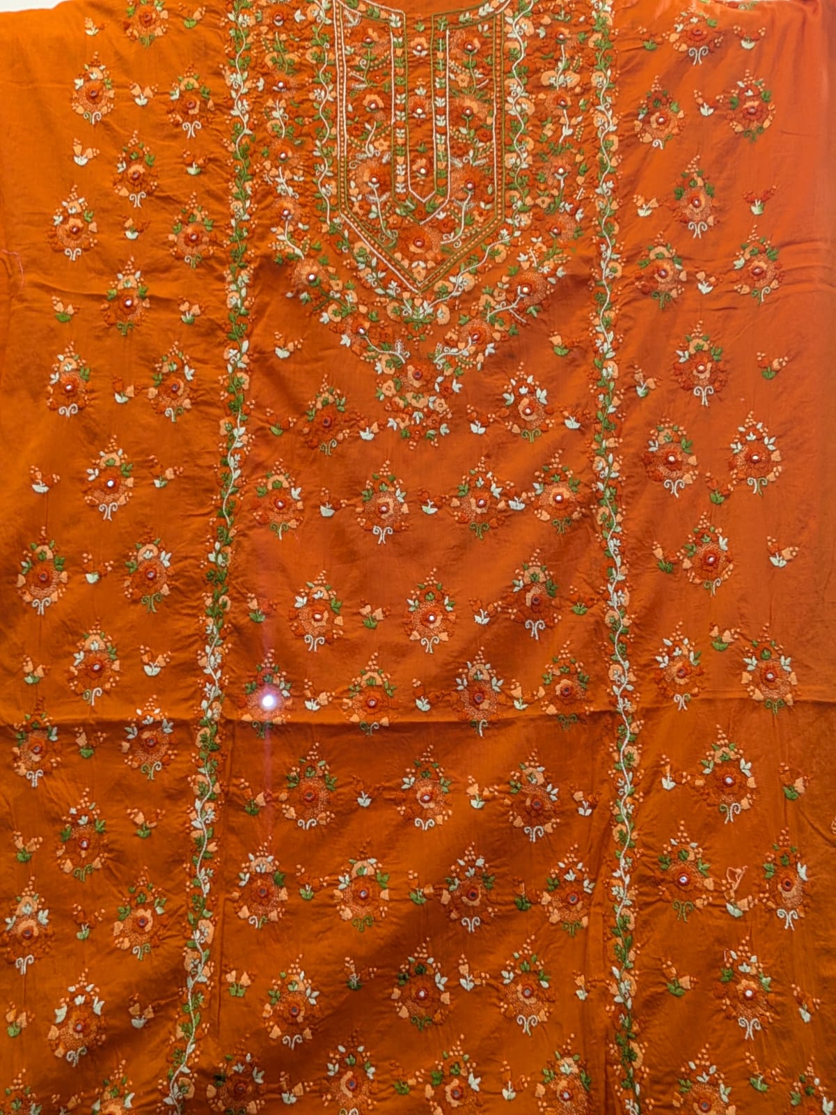 Burnt Orange Kacha Tanka Kurta