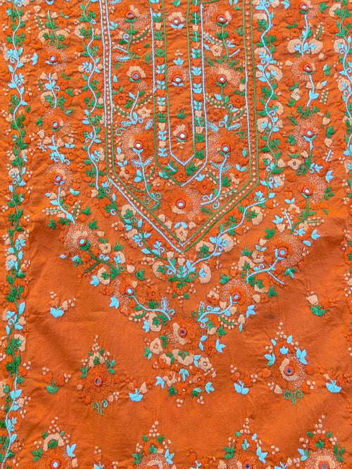 Burnt Orange Kacha Tanka Kurta