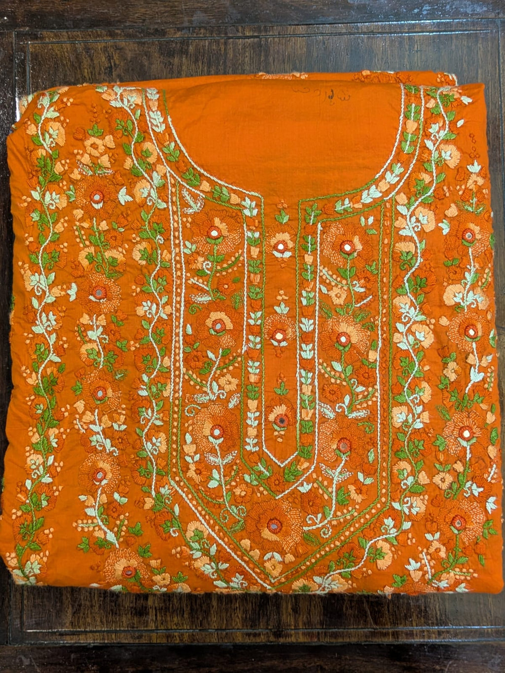 Burnt Orange Kacha Tanka Kurta